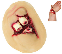 Latex Wunde Fake Verletzung zum Aufkleben - Offener Knochenbruch Rund