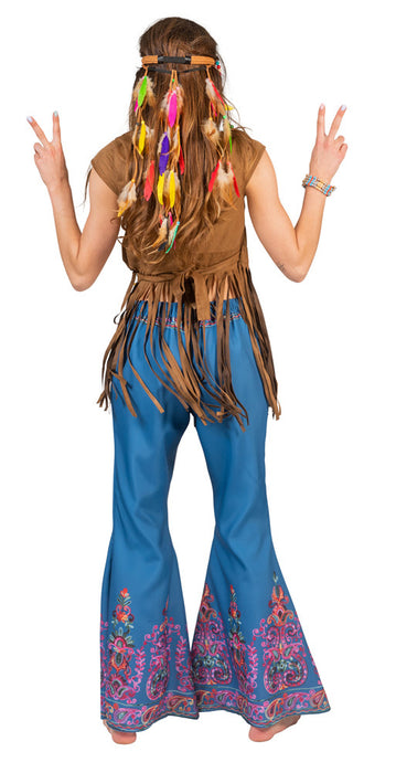 Hippie Fransen Wickeltop "Lea" im Wildleder Look für Damen | Braun