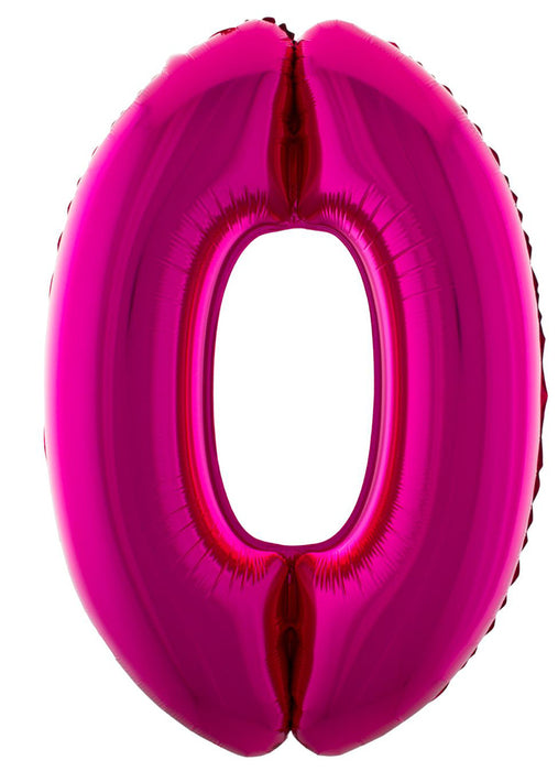 XXL Zahlen Folienballon 100 cm - Pink | Dekoration Geburtstag Jubiläum Zahlenballon