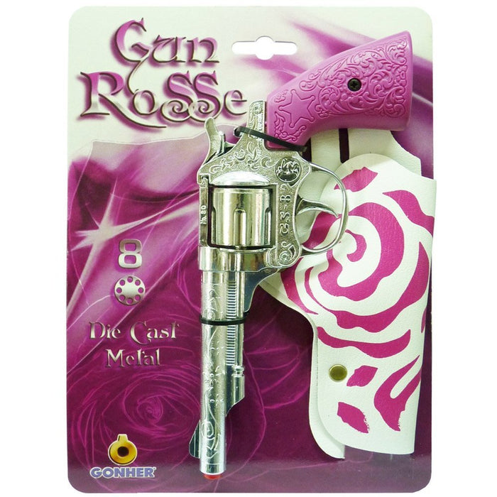 Gonher 180/2F Cowgirl Western Pistole - Gun Rosse - Silber Pink