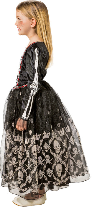 Skelett Kostümkleid Carmilla mit Totenköpfen für Mädchen