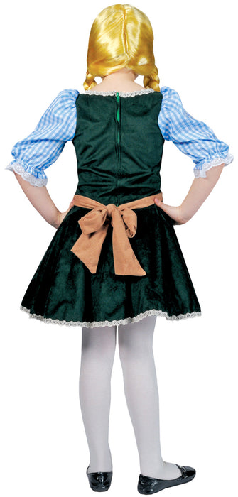 Dirndl Kostümkleid für Mädchen mit Schürze - Blau Grün