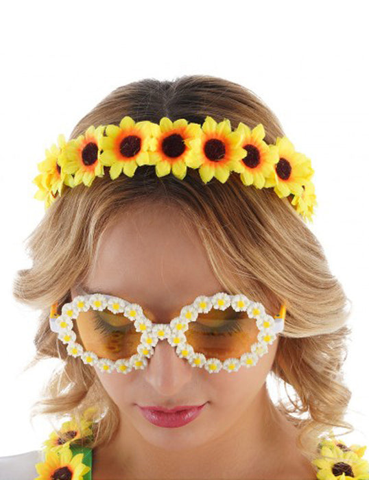 Sonnenblumen Haarreif zum Kostüm | Party Zubehör Gärtner Hippie Fasching