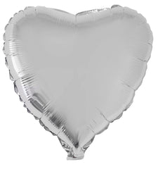XL Folien Herz Luftballon 52 x 46 cm - Silber