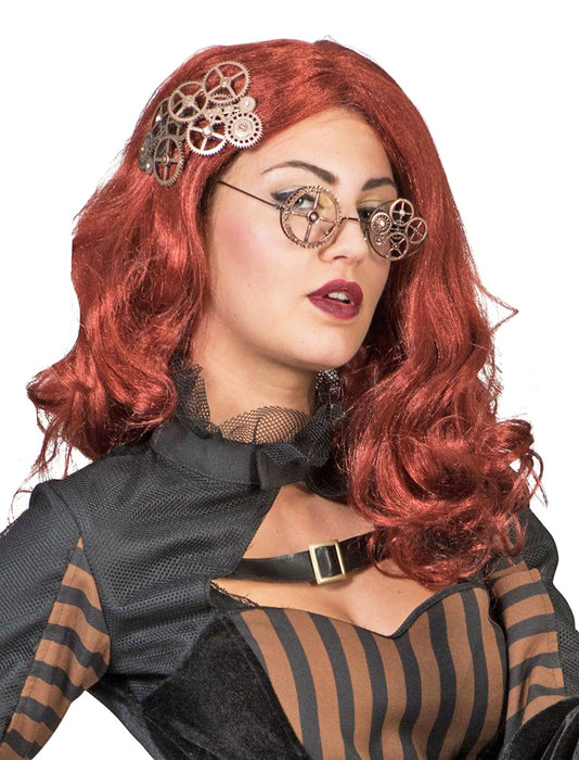 Langhaar Locken Perücke "Eireen" - Rot | Kostüm Steampunk Meerjungfrau