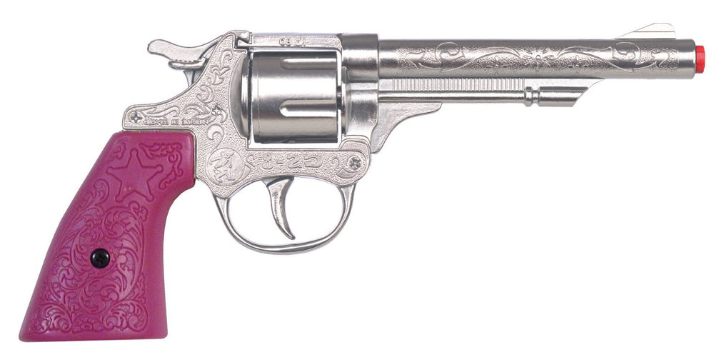 Gonher 180/2F Cowgirl Western Pistole - Gun Rosse - Silber Pink