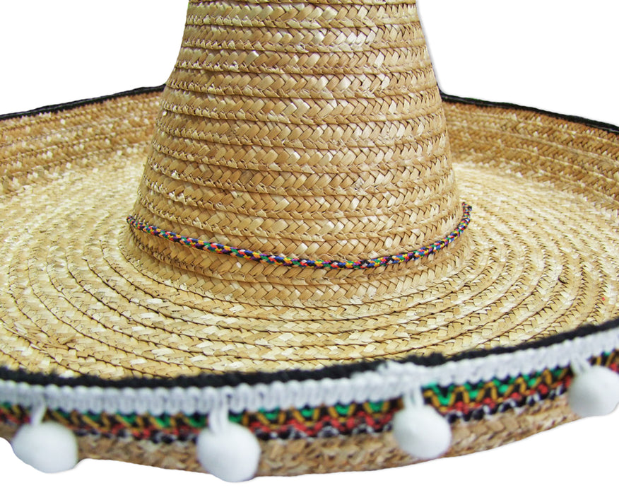 Mexikaner Sombrero mit Troddeln - 50 cm Durchmesser | Natur