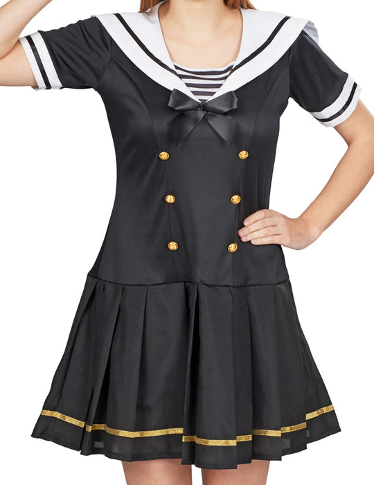 Matrosin Navy Girl Kostüm Svea für Damen - Schwarz Weiß