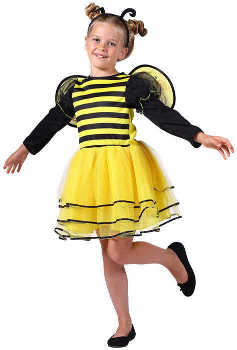Bienen Kostüm "Bee" für Mädchen | Kinderkostüm Kleid Haarreif Flügel