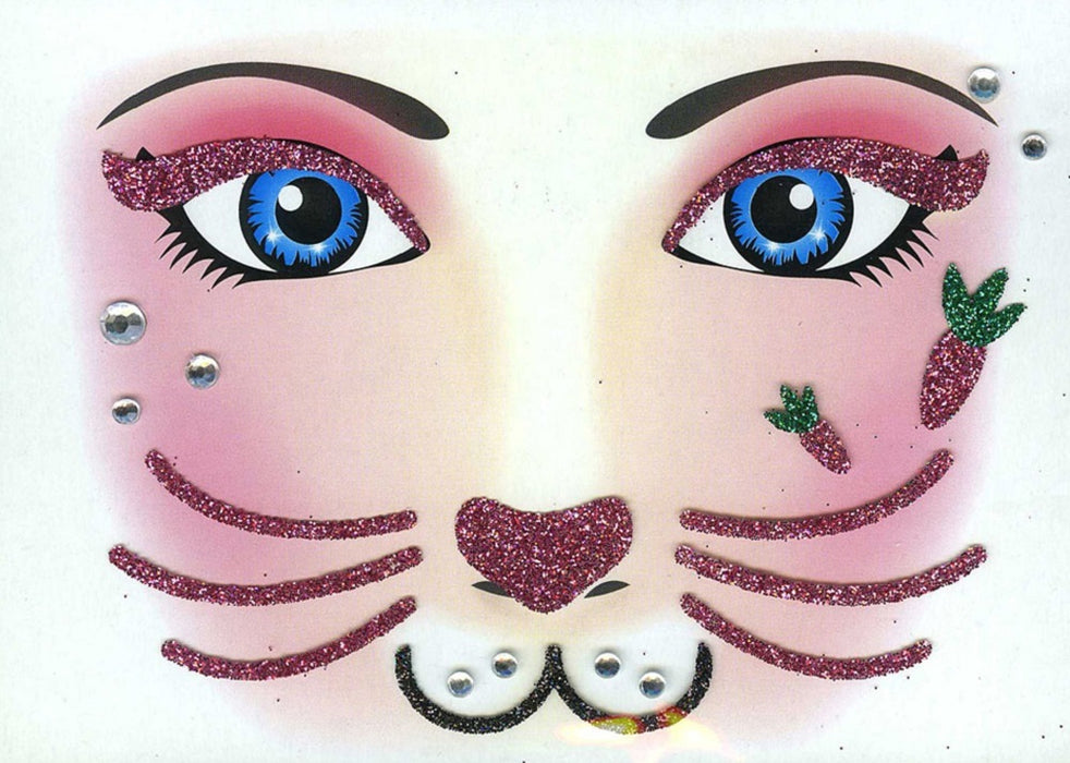 Face Art Decor Glitzer Tattoo Sticker Hase