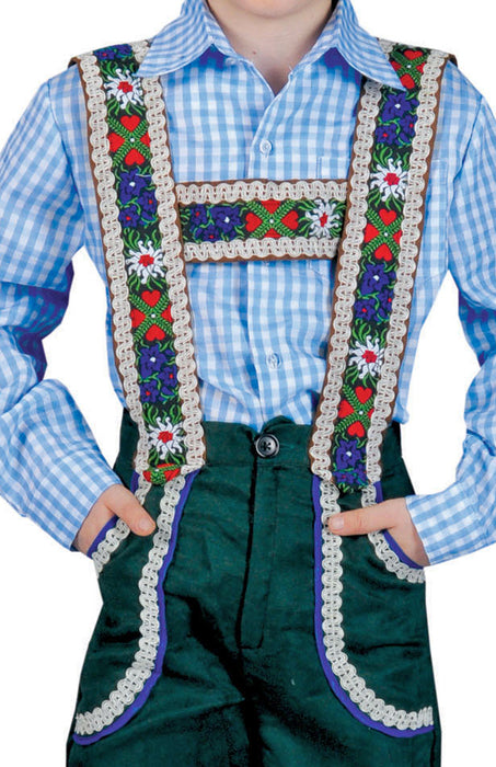 Tiroler Lederhose Anton für Jungen - Grün