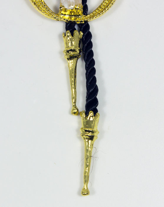 Cowboy Krawatte mit Anhänger - Stierkopf Gold