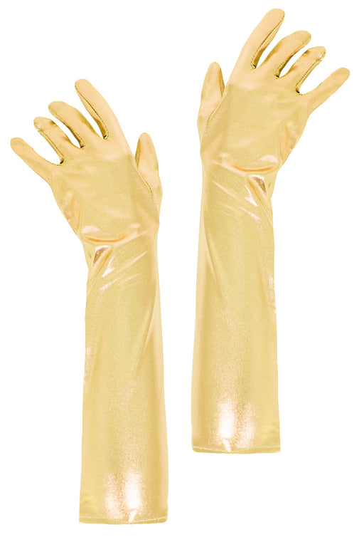 gelbe satin handschuhe Glitzernde Handschuhe Shine 40 cm