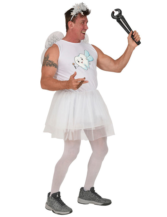 Zahnfee Kostüm für Herren - Weiß | Kleid mit Tutu