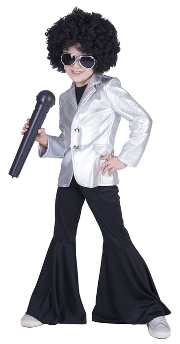 Disco Fever Metallic Jacke für Kinder - Silber