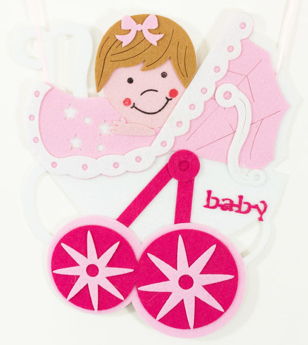Baby Shower Party Dekoration - Wandbild It´s a girl - 54 x 32 cm Rosa