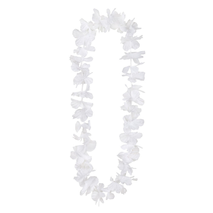 Hawaii Blumenkette zum Südsee Kostüm Weiß