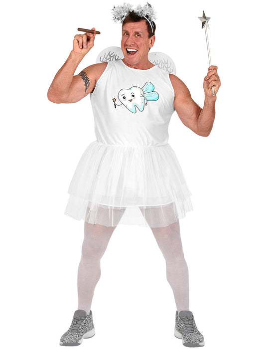 Zahnfee Kostüm für Herren - Weiß | Kleid mit Tutu
