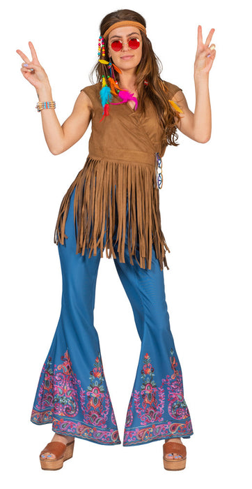 Hippie Fransen Wickeltop "Lea" im Wildleder Look für Damen | Braun