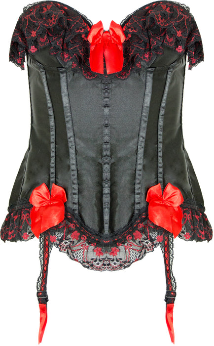 Corsage Mieder für Damen - Schwarz Rot