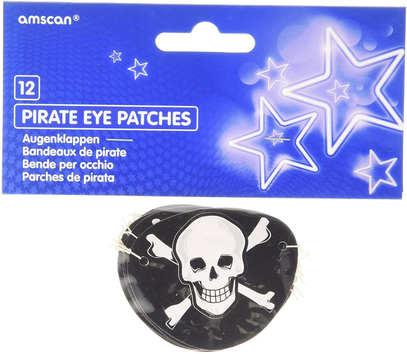 12 Augenklappen - 6,2 x 5 cm - "Kleiner Seeräuber" - Piraten Party Zubehör