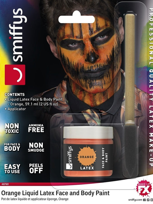 Flüssiglatex mit Applikator 59,1 ml - Orange - Make Up