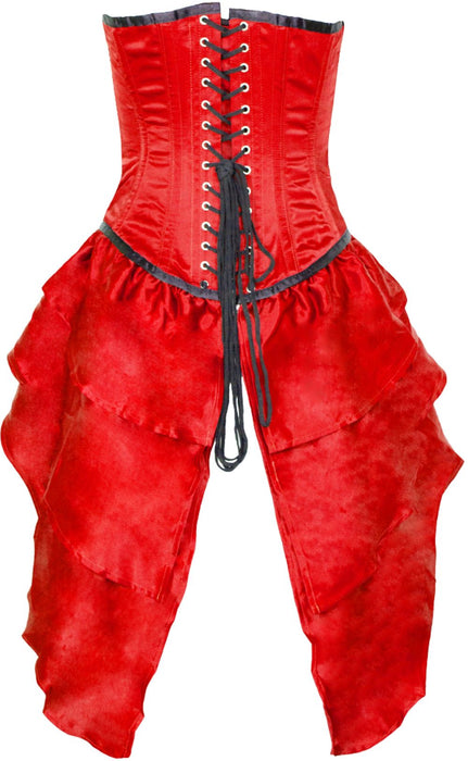 Corsage Mieder mit Schößchen - Rot