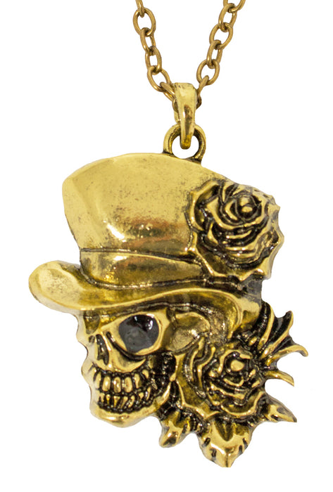 Day of the Dead Halskette mit Ohrringen - Gold