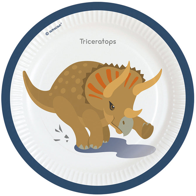 "Happy Dinosaurier" | 8 Pappteller Ø  23 cm