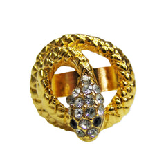 Ring goldene Schlange mit Strasssteinen für Kostüm Cleopatra