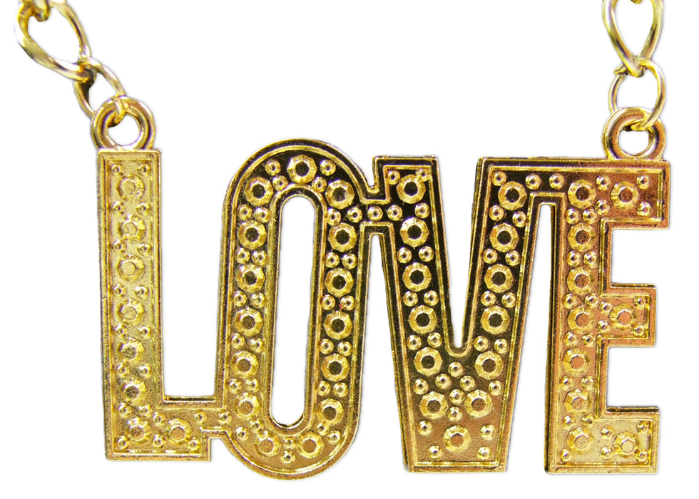 Goldene Disco Halskette LOVE