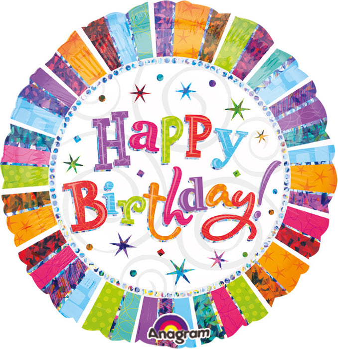 "Happy Birthday" Radiant Folienballon - Bunt ABC18