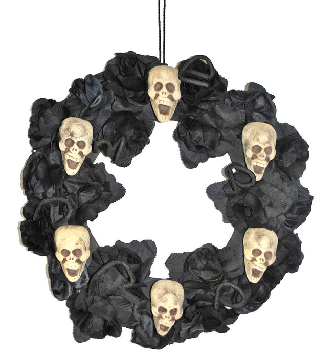 Rosenkranz Black Roses mit Totenköpfen