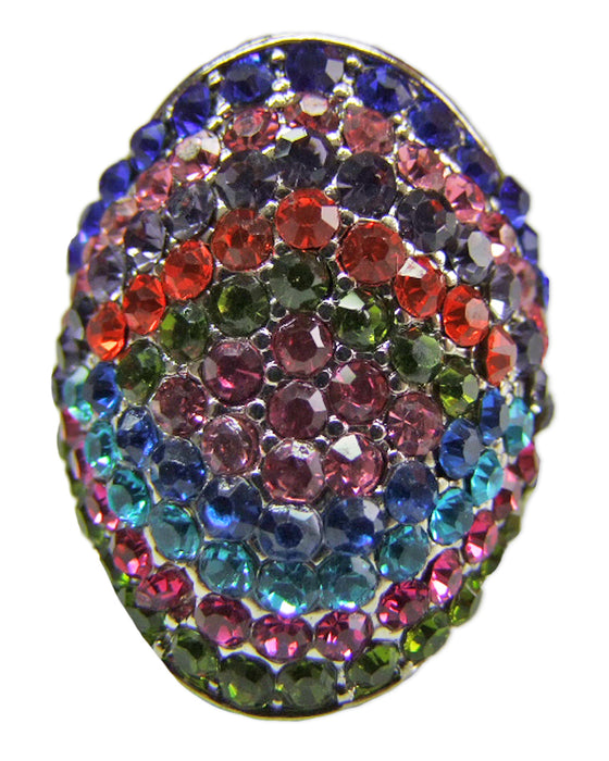 Ring Colorful mit Strasssteinen - Stripes