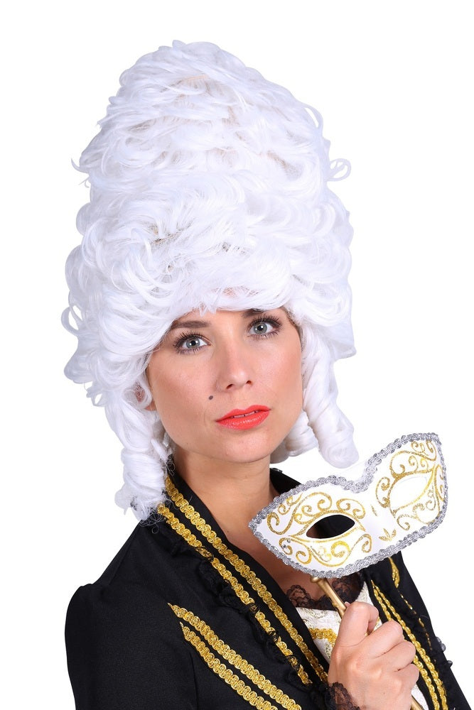 PARTY DISCOUNT Barock-Perücke Für Damen – Weiß, Aus 100% Polyester (Kostüm & Karneval)