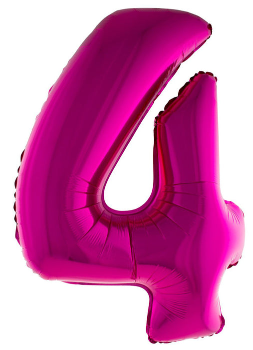 XXL Zahlen Folienballon 100 cm - Pink | Dekoration Geburtstag Jubiläum Zahlenballon