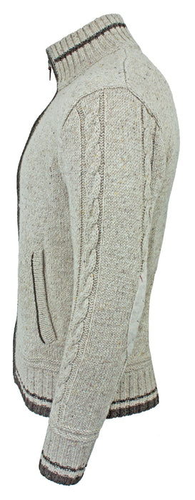 Herren Trachten Strickjacke Kunz Natur Braun