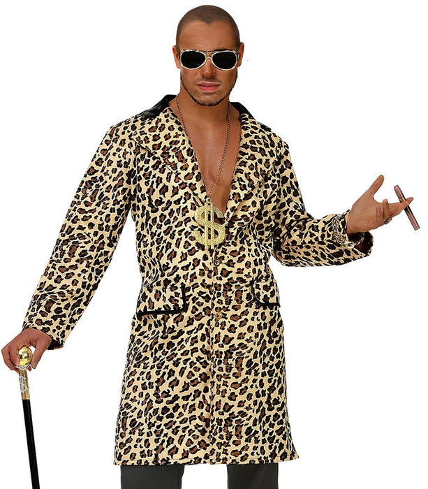 Pimp Kostüm Mantel "Hustler" | Leoparden Look