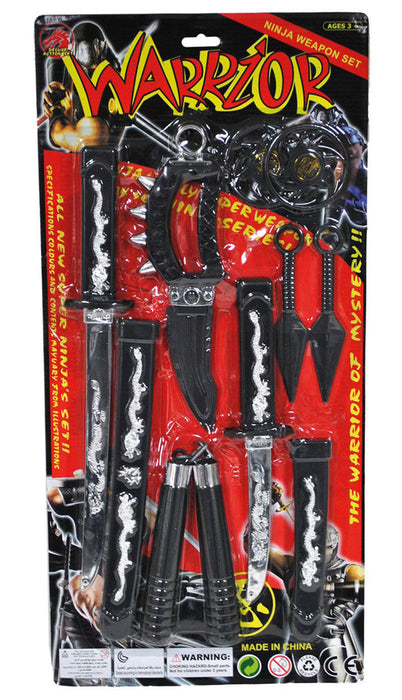 Ninja Spielzeug Waffenset 8-tlg. | Kostüm Zubehör Ninjakostüm
