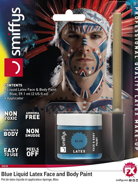 Flüssiglatex mit Applikator 59,1 ml - Blau - Make Up