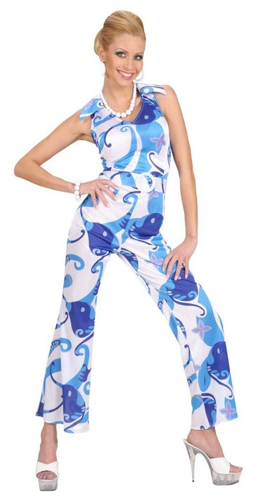 70er Jahre Anzug Dancing Queen für Damen - Blau