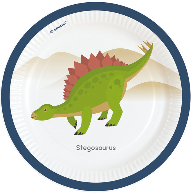 "Happy Dinosaurier" | 8 Pappteller Ø  23 cm