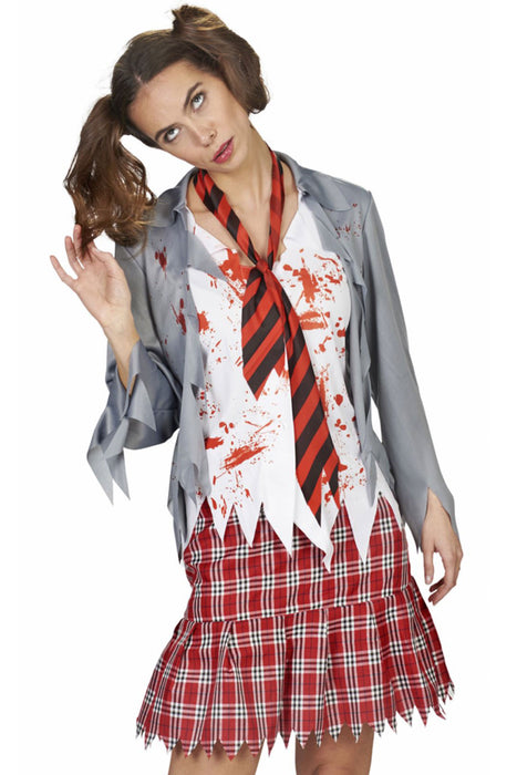 Zombie Schulmädchen Kostüm Samy für Damen
