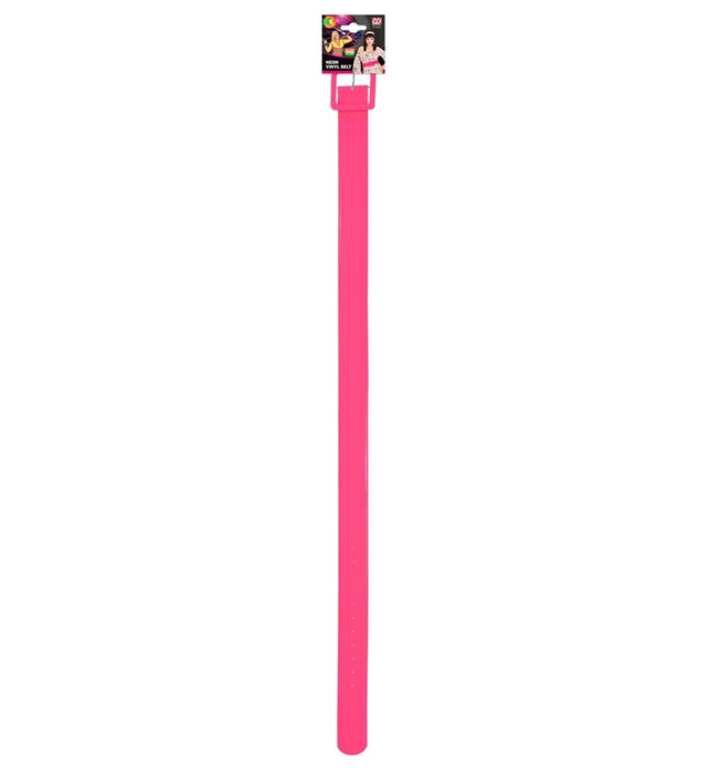 Neon Lack Gürtel für Damen 124,0 x 5,5 cm | Pink 17396