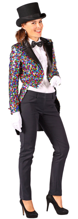 Glitzer Pailletten Frack für Damen | Multicolor