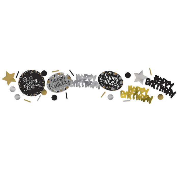Amscan "Sparkling Celebration" Schwarz / Gold | Happy Birthday Geburtstag Partydekoration