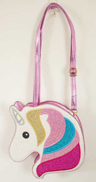 Hochwertige Glitzer Handtasche - Einhorn 24cm