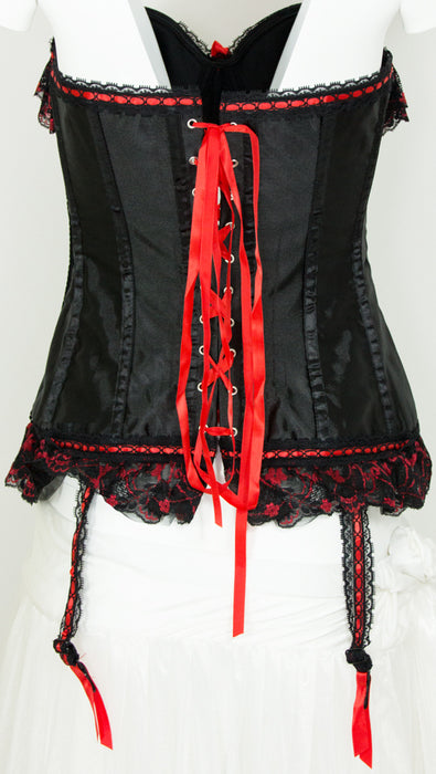 Corsage Mieder für Damen - Schwarz Rot