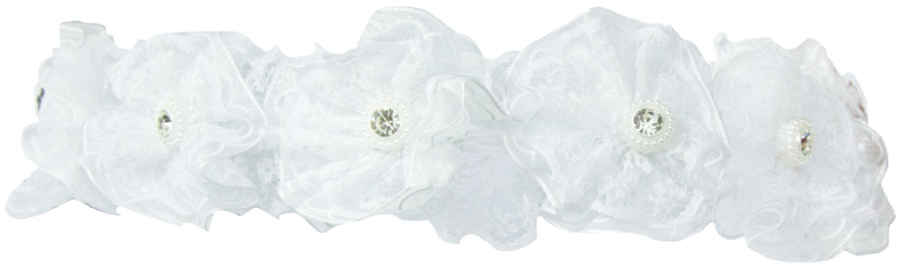 Brautschleier Haarkranz Novalie mit Spitze und Strass - Weiß