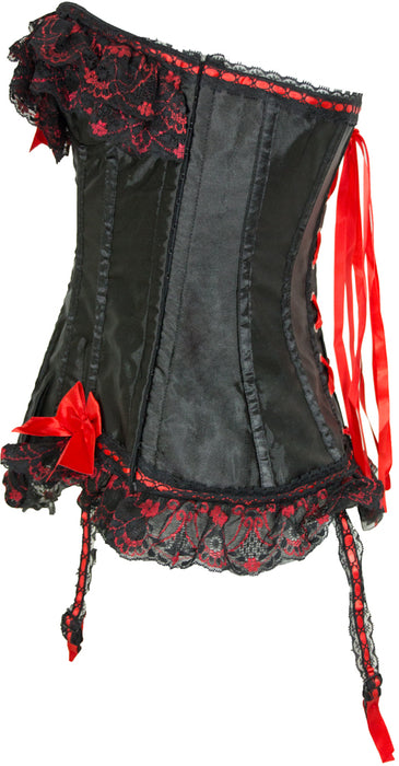 Corsage Mieder für Damen - Schwarz Rot